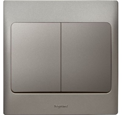 Bộ công tắc đôi 10A - 250V màu Xám đen