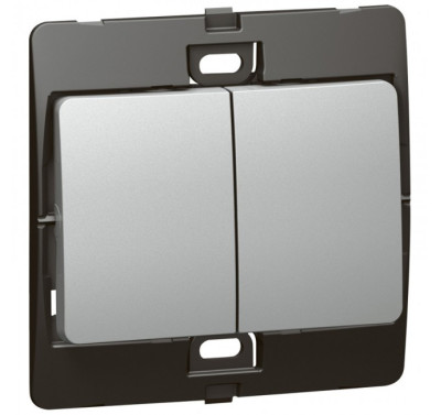 Công tắc đôi 10A - 250V màu bạc