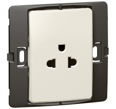 Ổ cắm đơn chuẩn Âu Mỹ 2P+E màu ngọc trai