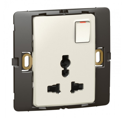 Ổ cắm đa năng kèm công tắc 2P+E 16A - 250V màu ngọc trai